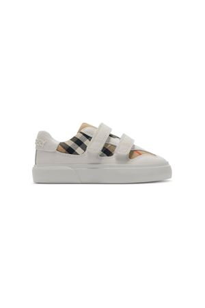 sneakers in pelle bianco BURBERRY KIDS | 8089231B9368